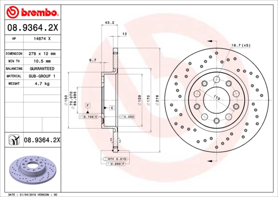 Brake Disc (Rear axle)  Art. 0893642X