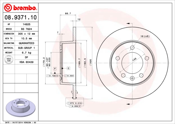 Brake Disc (Rear axle)  Art. 08937110