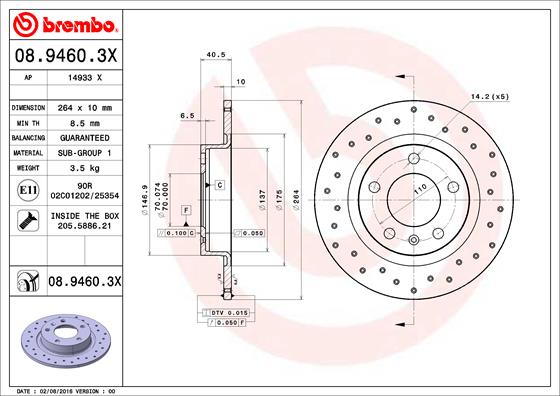 Brake Disc (Rear axle)  Art. 0894603X