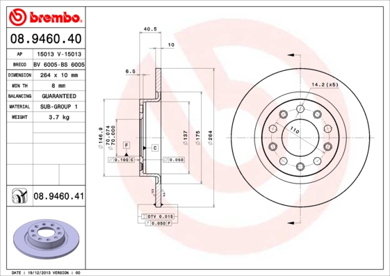 Brake Disc (Rear axle)  Art. 08946041