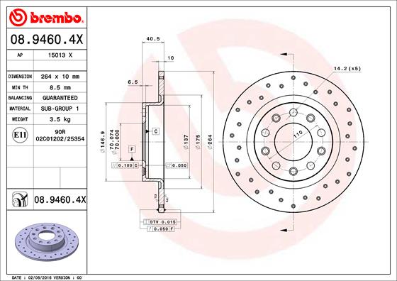 Brake Disc (Rear axle)  Art. 0894604X