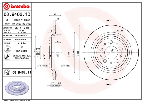 Brake Disc (Rear axle)  Art. 08946211