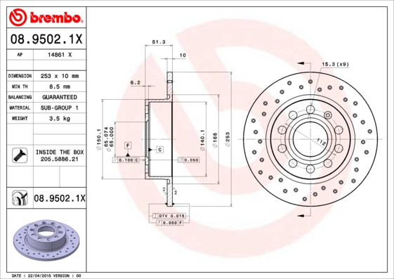 Brake Disc (Rear axle)  Art. 0895021X