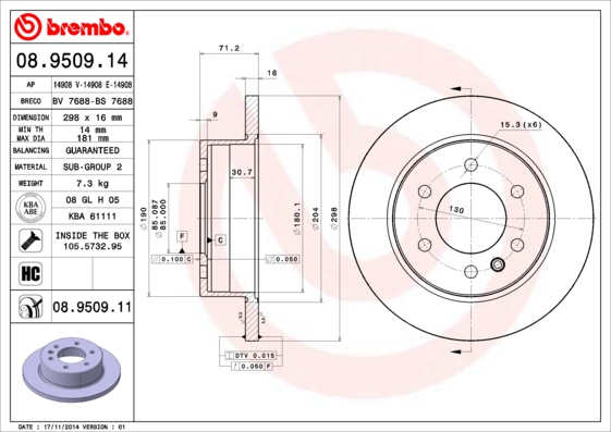 Brake Disc (Rear axle)  Art. 08950911