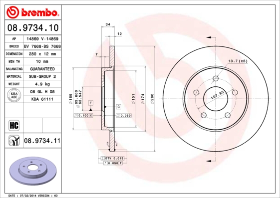 Brake Disc (Rear axle)  Art. 08973411