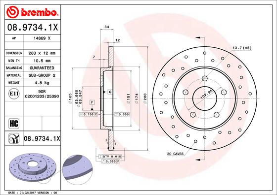 Brake Disc (Rear axle)  Art. 0897341X