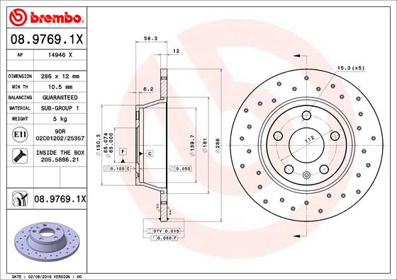 Brake Disc (Rear axle)  Art. 0897691X