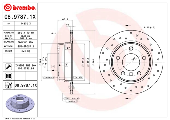 Brake Disc (Rear axle)  Art. 0897871X