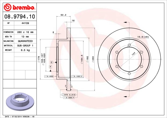 Brake Disc (Rear axle)  Art. 08979410