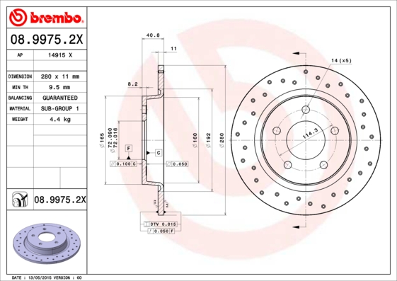 Brake Disc (Rear axle)  Art. 0899752X