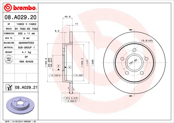 Brake Disc (Rear axle)  Art. 08A02921