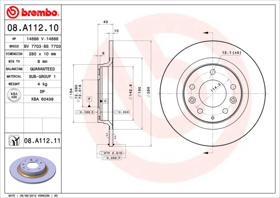 Brake Disc (Rear axle)  Art. 08A11211