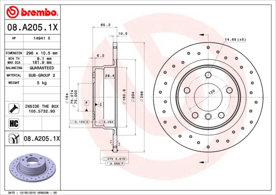 Brake Disc (Rear axle)  Art. 08A2051X