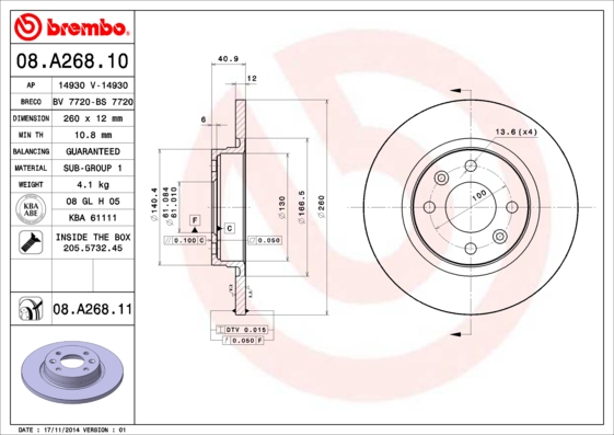 Brake Disc (Front axle)  Art. 08A26811