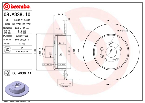 Brake Disc (Rear axle)  Art. 08A33811