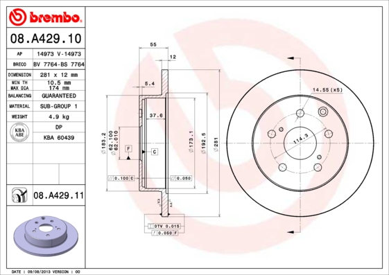 Brake Disc (Rear axle)  Art. 08A42911