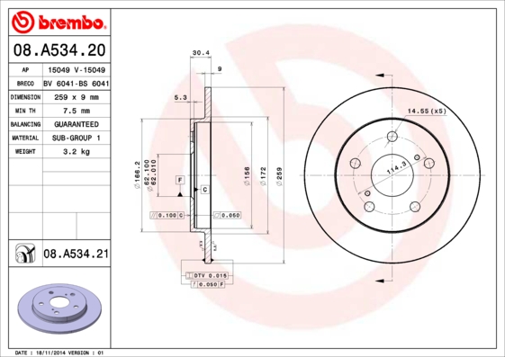 Brake Disc (Rear axle)  Art. 08A53421