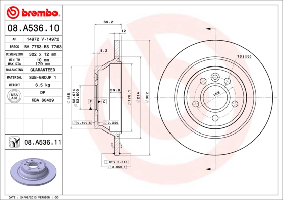 Brake Disc (Rear axle)  Art. 08A53611