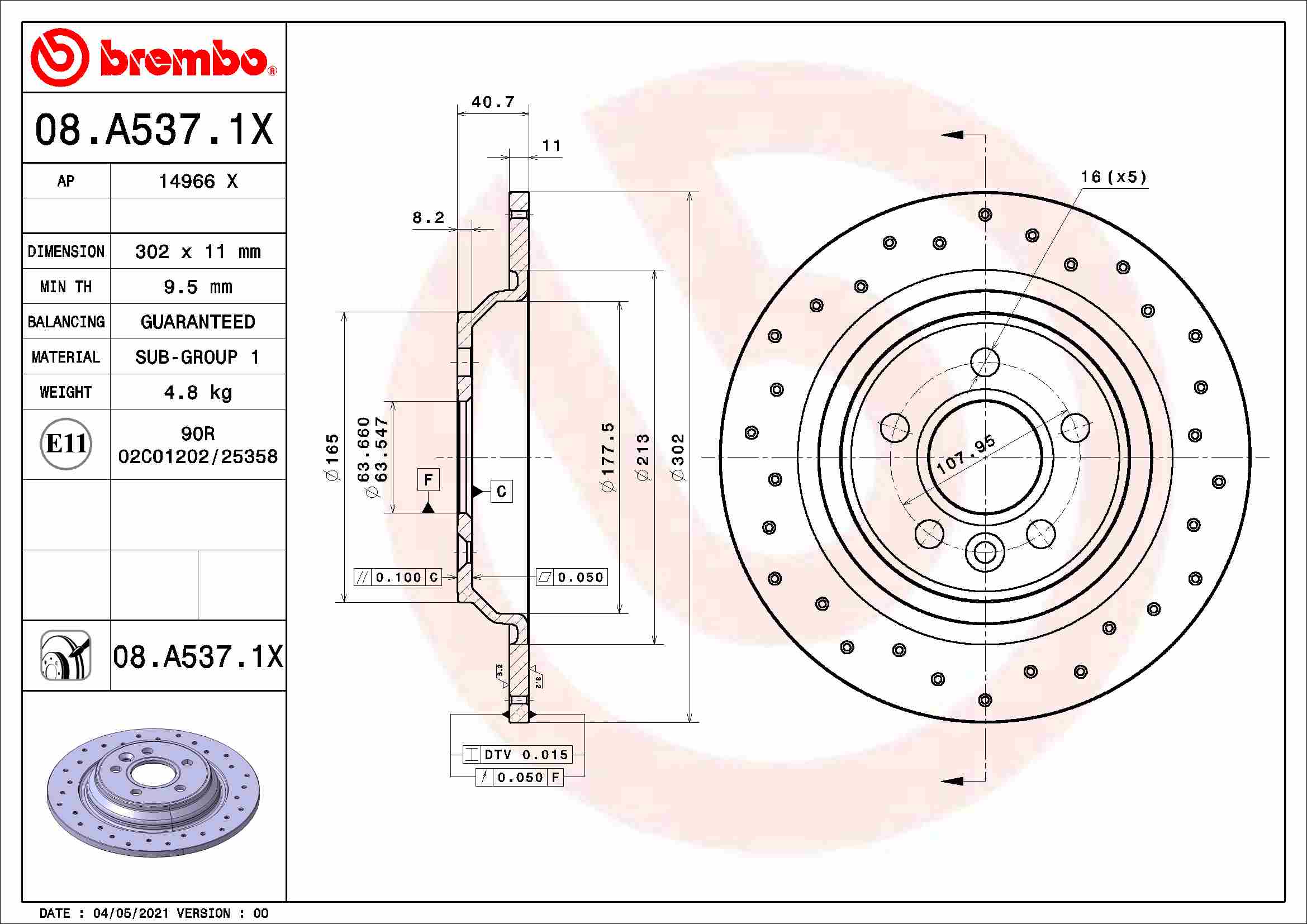 Brake Disc (Rear axle)  Art. 08A5371X