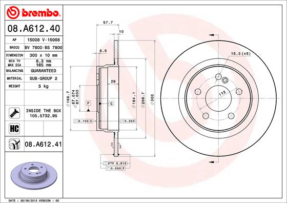 Brake Disc (Rear axle)  Art. 08A61241