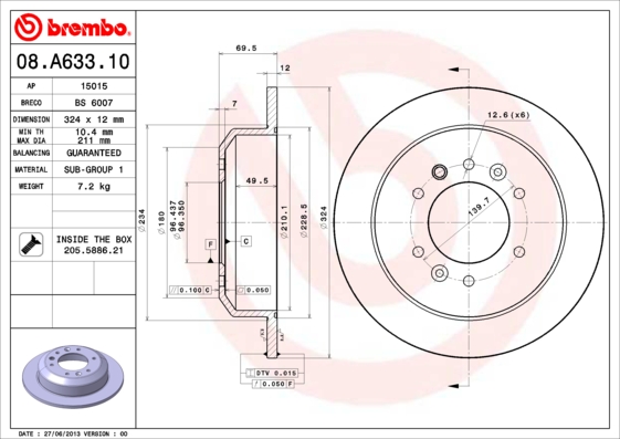 Brake Disc (Rear axle)  Art. 08A63310