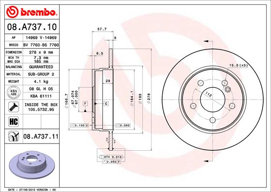 Brake Disc (Rear axle)  Art. 08A73711