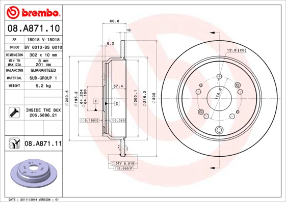 Brake Disc (Rear axle)  Art. 08A87111