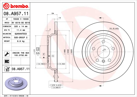 Brake Disc (Rear axle)  Art. 08A95711