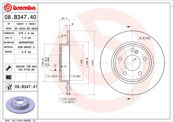 Brake Disc (Rear axle)  Art. 08B34741