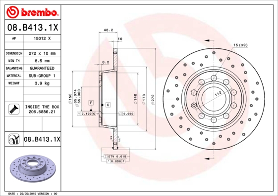 Brake Disc (Rear axle)  Art. 08B4131X