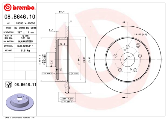 Brake Disc (Rear axle)  Art. 08B64611