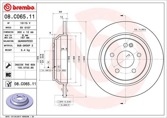 Brake Disc (Rear axle)  Art. 08C06511