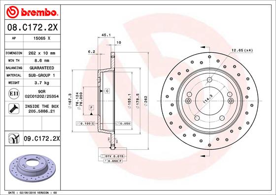 Brake Disc (Rear axle)  Art. 08C1722X