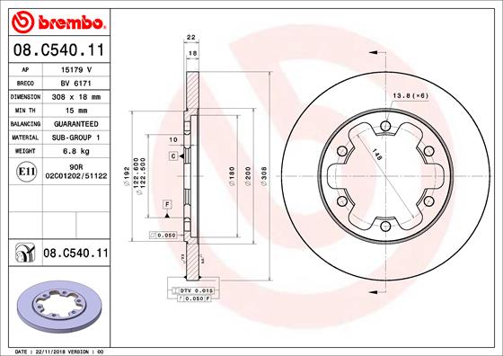 Brake Disc (Rear axle)  Art. 08C54011