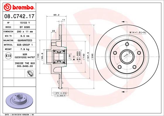 Brake Disc (Rear axle)  Art. 08C74217