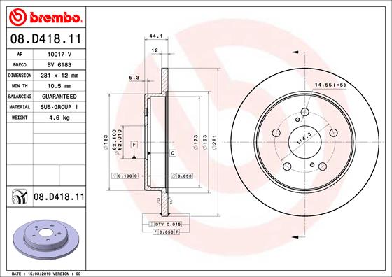 Brake Disc (Rear axle)  Art. 08D41811