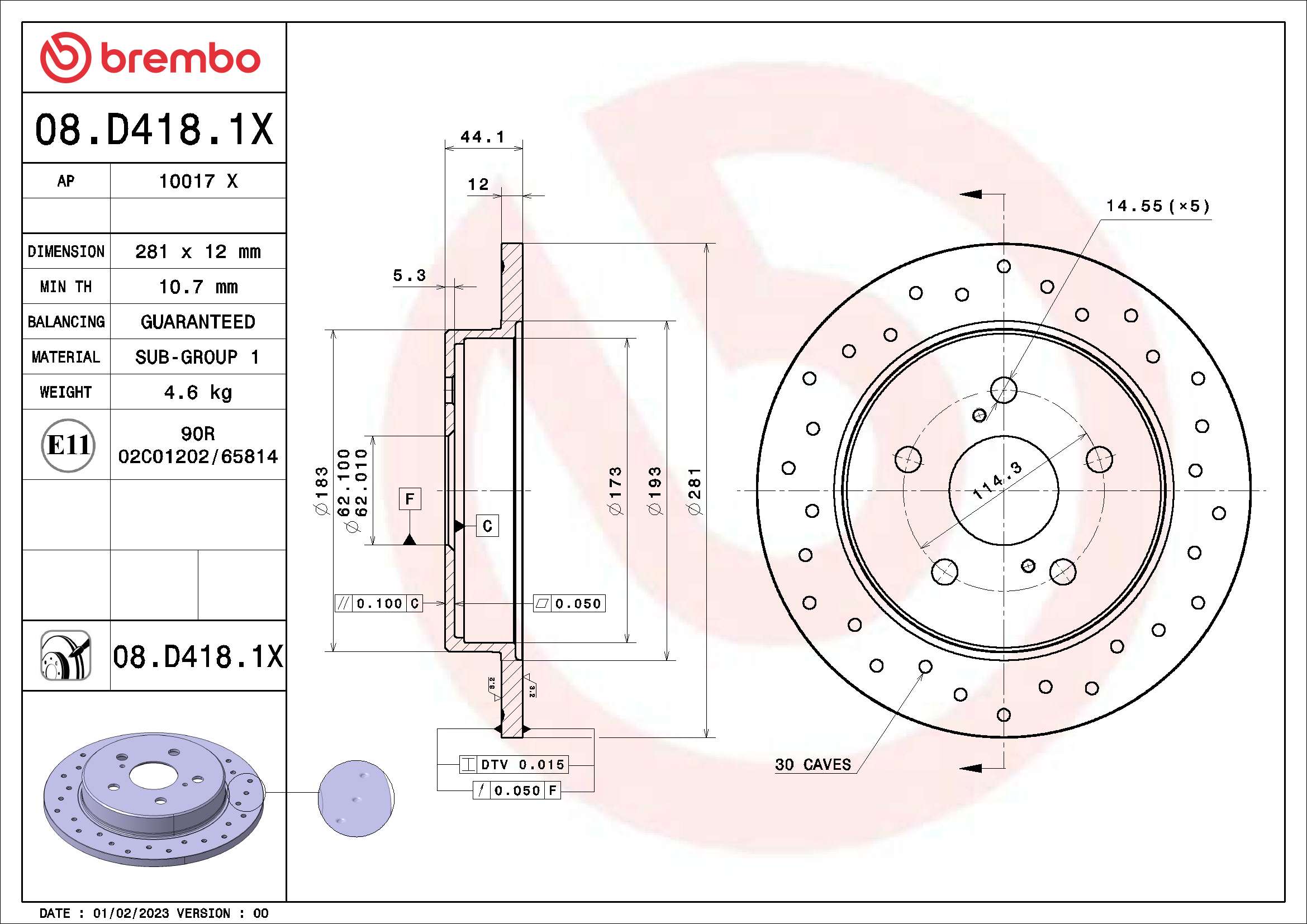 Brake Disc  Art. 08D4181X