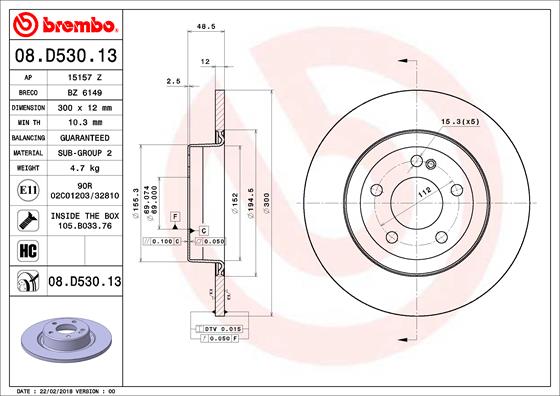 Brake Disc (Front axle)  Art. 08D53013