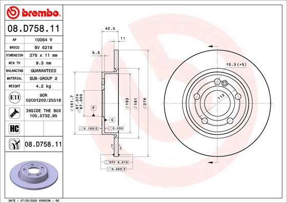 Brake Disc (Rear axle)  Art. 08D75811