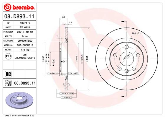 Brake Disc  Art. 08D89311