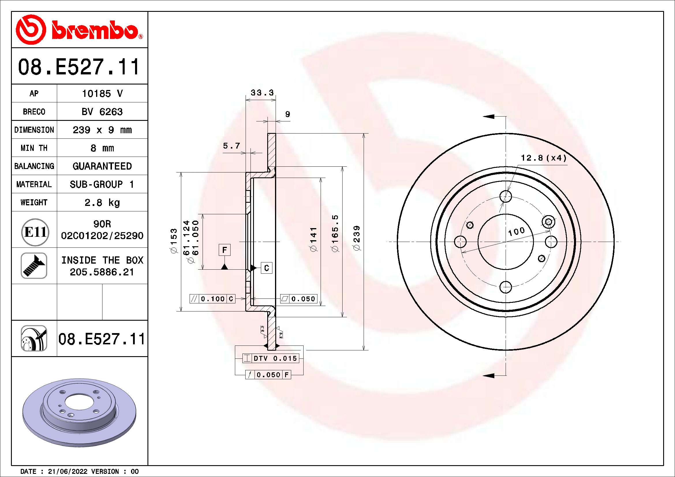 Brake Disc  Art. 09E52811