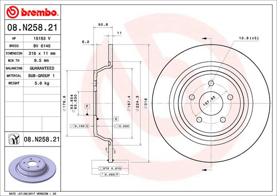 Brake Disc (Rear axle)  Art. 08N25821