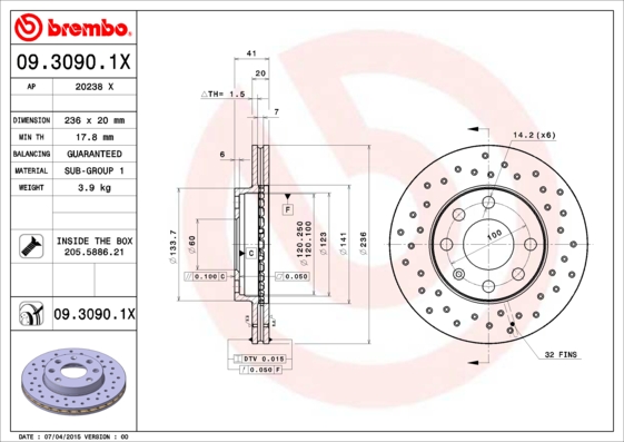 Brake Disc (Front axle)  Art. 0930901X