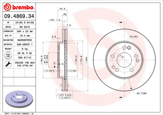 Brake Disc (Front axle)  Art. 09486934