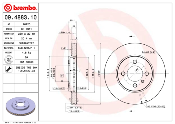 Brake Disc (Front axle)  Art. 09488310