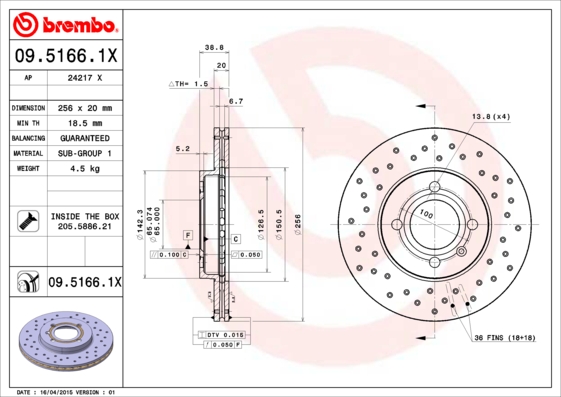 Brake Disc (Front axle)  Art. 0951661X