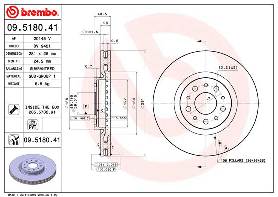 Brake Disc (Front axle)  Art. 09518041