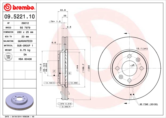 Brake Disc (Front axle)  Art. 09522110