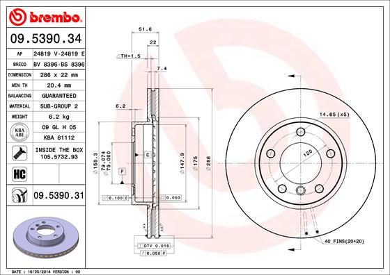 Brake Disc (Front axle)  Art. 09539031