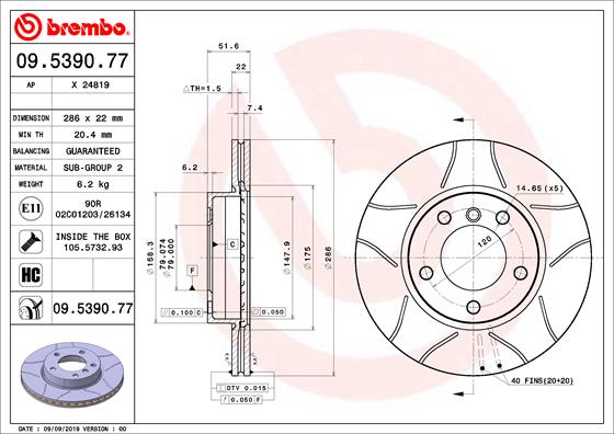 Brake Disc (Front axle)  Art. 09539077